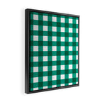 Classic Green Gingham Checkered Pattern Framed Canvas Print Gallery Image 2