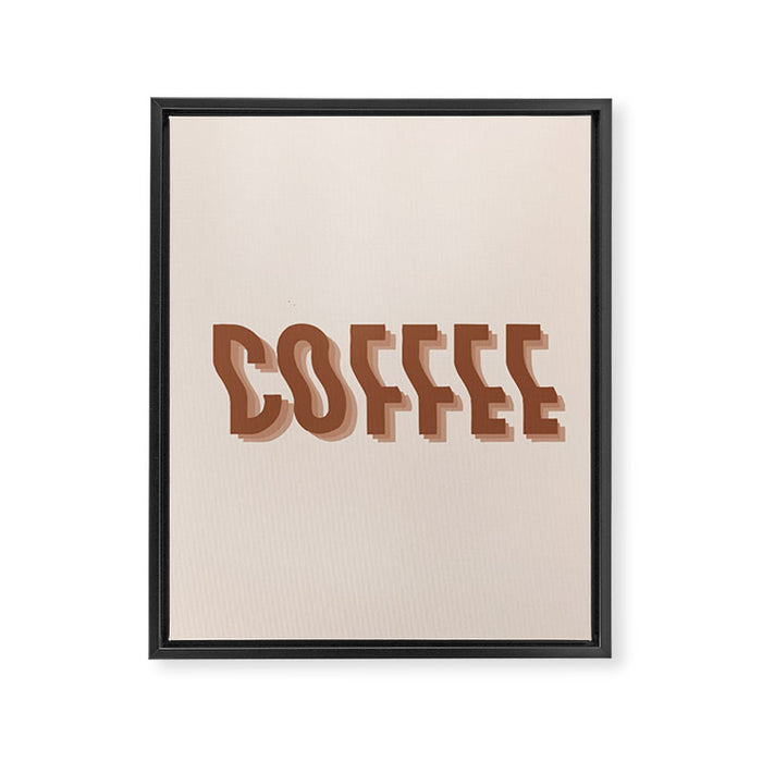 Coffee typography  Framed Canvas Print Gallery Image 1