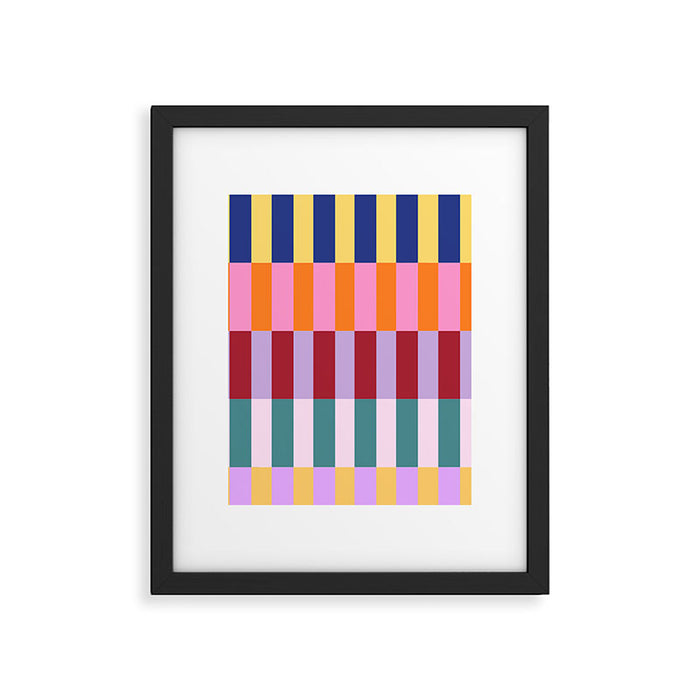 Color Block Stripe Art Framed Art Print Gallery Image 1