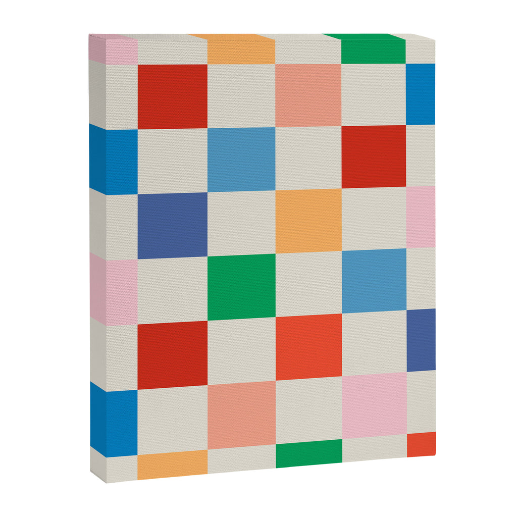 Colorful Checkered Pattern: A Vibrant and Playful Design Canvas Print Gallery Image 8
