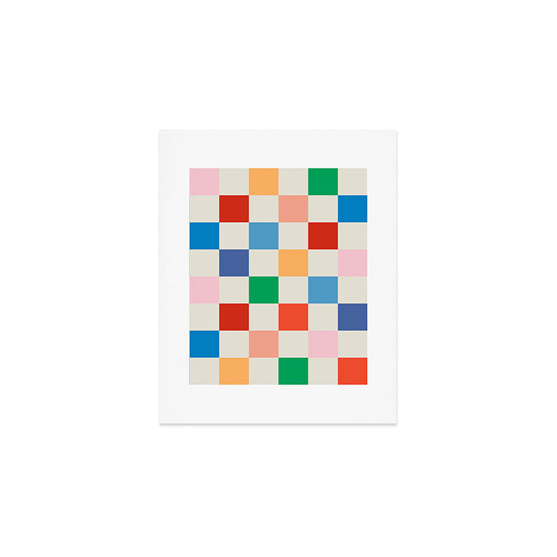 Colorful Checkered Pattern: A Vibrant and Playful Design Art Print Gallery Image 1