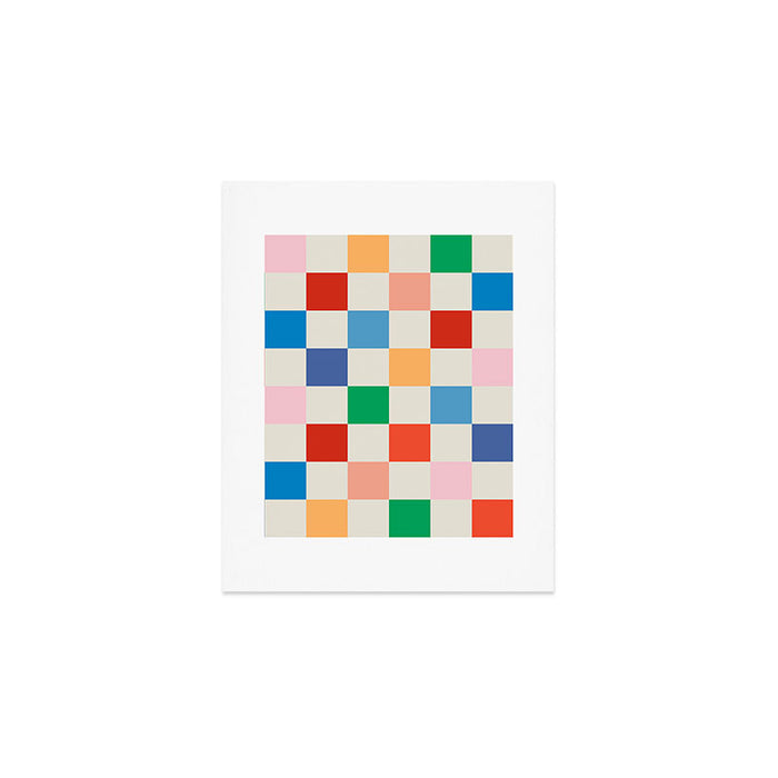 Colorful Checkered Pattern: A Vibrant and Playful Design Art Print Gallery Image 1