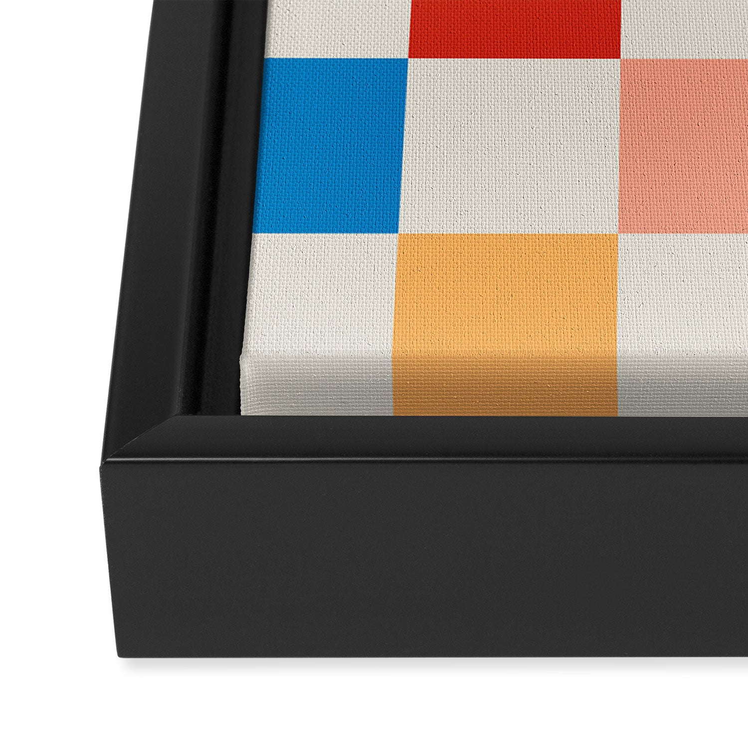 Colorful Checkered Pattern: A Vibrant and Playful Design Framed Canvas Print Gallery Image 3