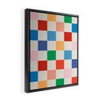 Colorful Checkered Pattern: A Vibrant and Playful Design Framed Canvas Print Gallery Image 2