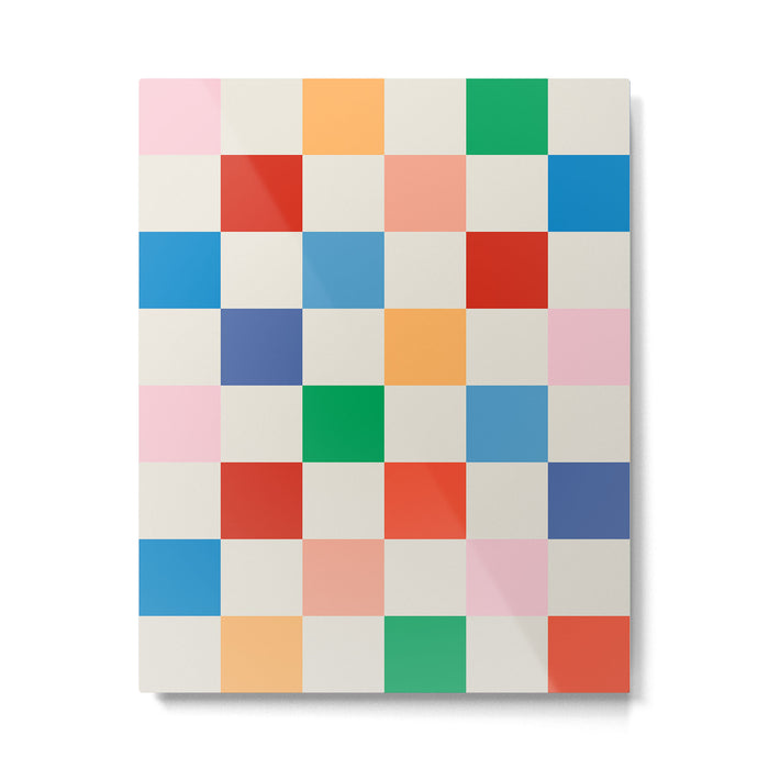 Colorful Checkered Pattern: A Vibrant and Playful Design Metal Print Gallery Image 1