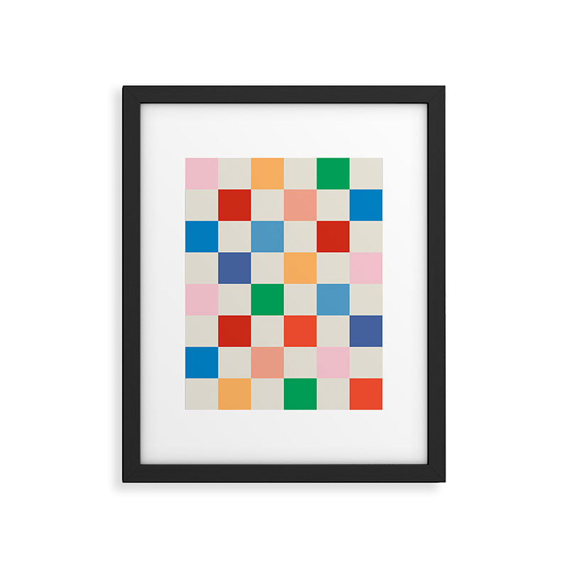 Colorful Checkered Pattern: A Vibrant and Playful Design Framed Art Print Gallery Image 6