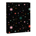 Colorful Starry Night Holiday Pattern on Black Background Canvas Print Gallery Image 8