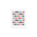 Colorful Vintage Harlequin Diamond Pattern Art Print Gallery Image 1