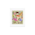 Colourful mushrooms, flowers and berries illustration  Art Print Gallery Image 1