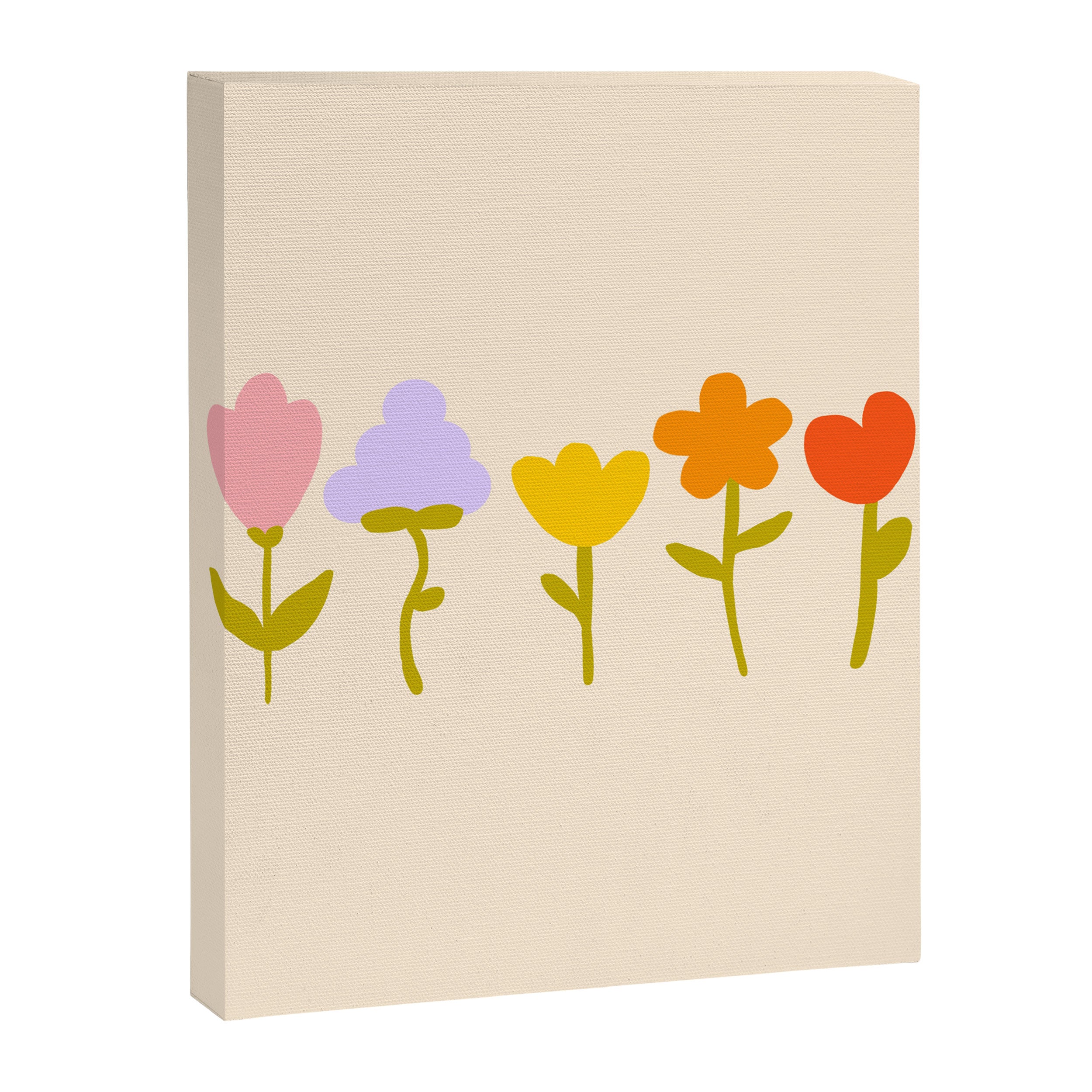 Colourful spring flowers pattern  Canvas Print Gallery Image 8