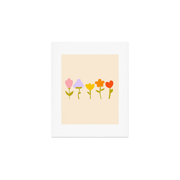 Colourful spring flowers pattern  Art Print Gallery Image 1