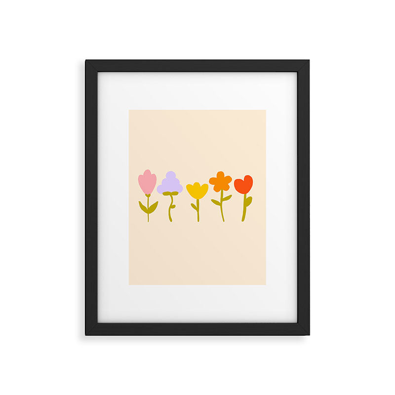Colourful spring flowers pattern  Framed Art Print Gallery Image 6