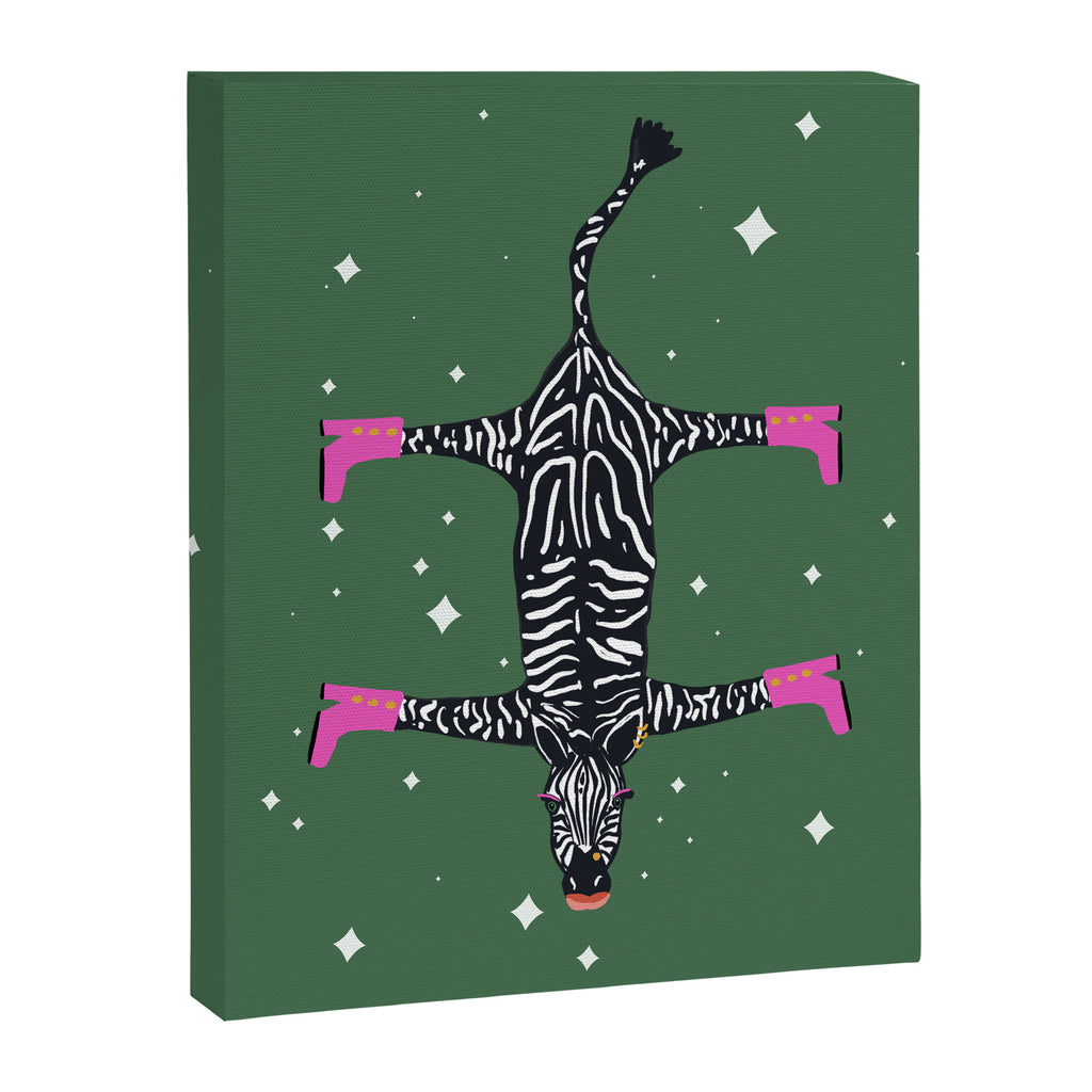 Cool zebras with fuchsia pink shoes and red lips illustration  Canvas Print Gallery Image 8