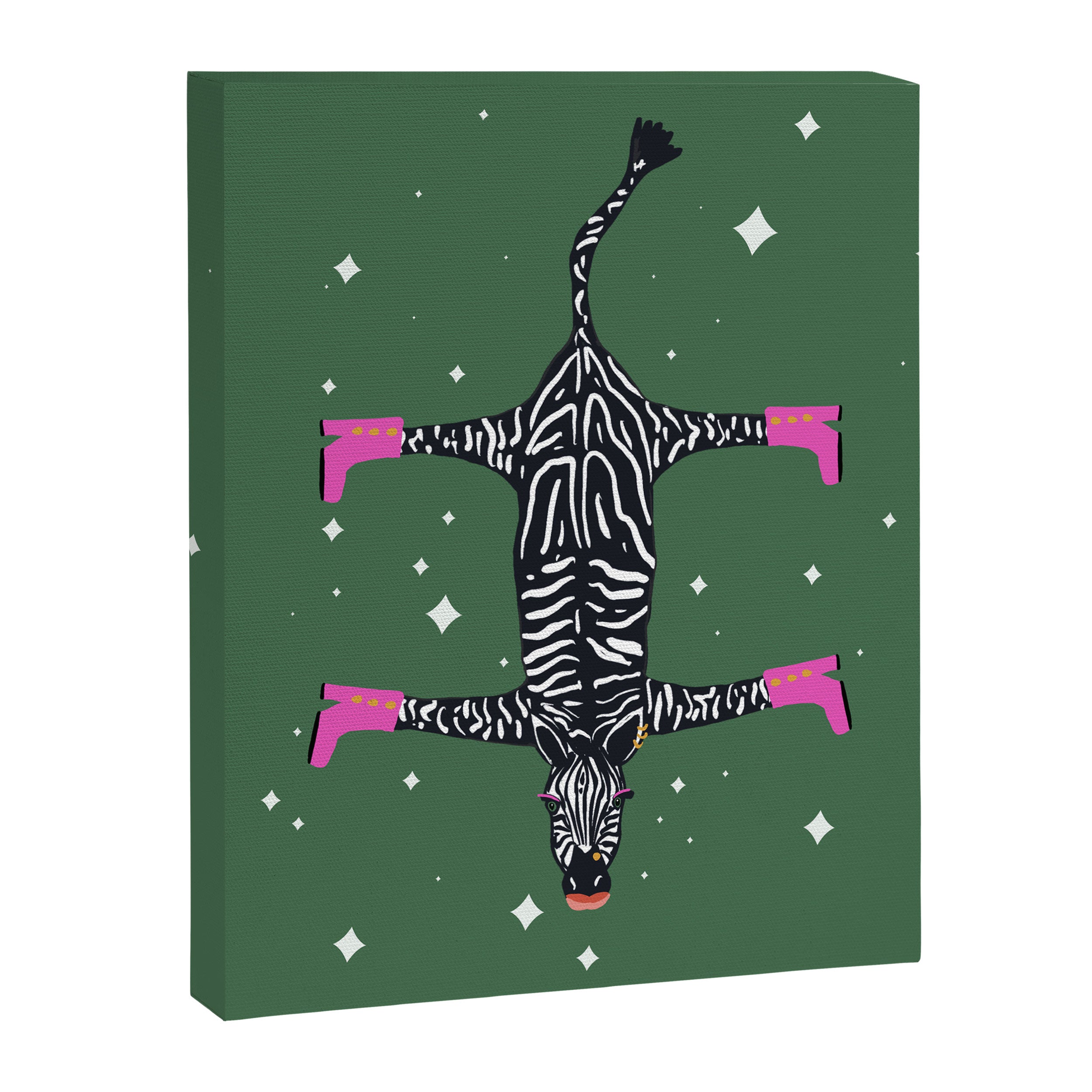 Cool zebras with fuchsia pink shoes and red lips illustration  Canvas Print Gallery Image 8