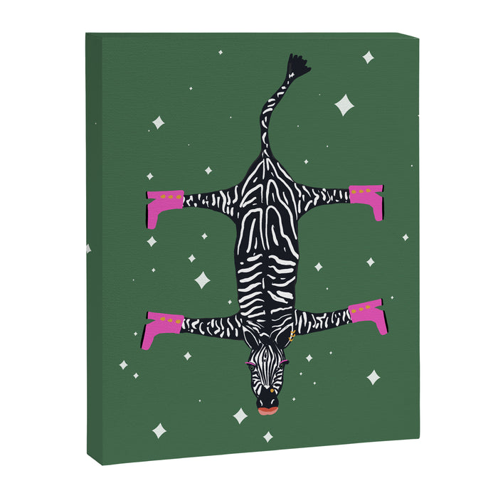 Cool zebras with fuchsia pink shoes and red lips illustration  Canvas Print Gallery Image 1