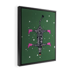 Cool zebras with fuchsia pink shoes and red lips illustration  Framed Canvas Print Gallery Image 2