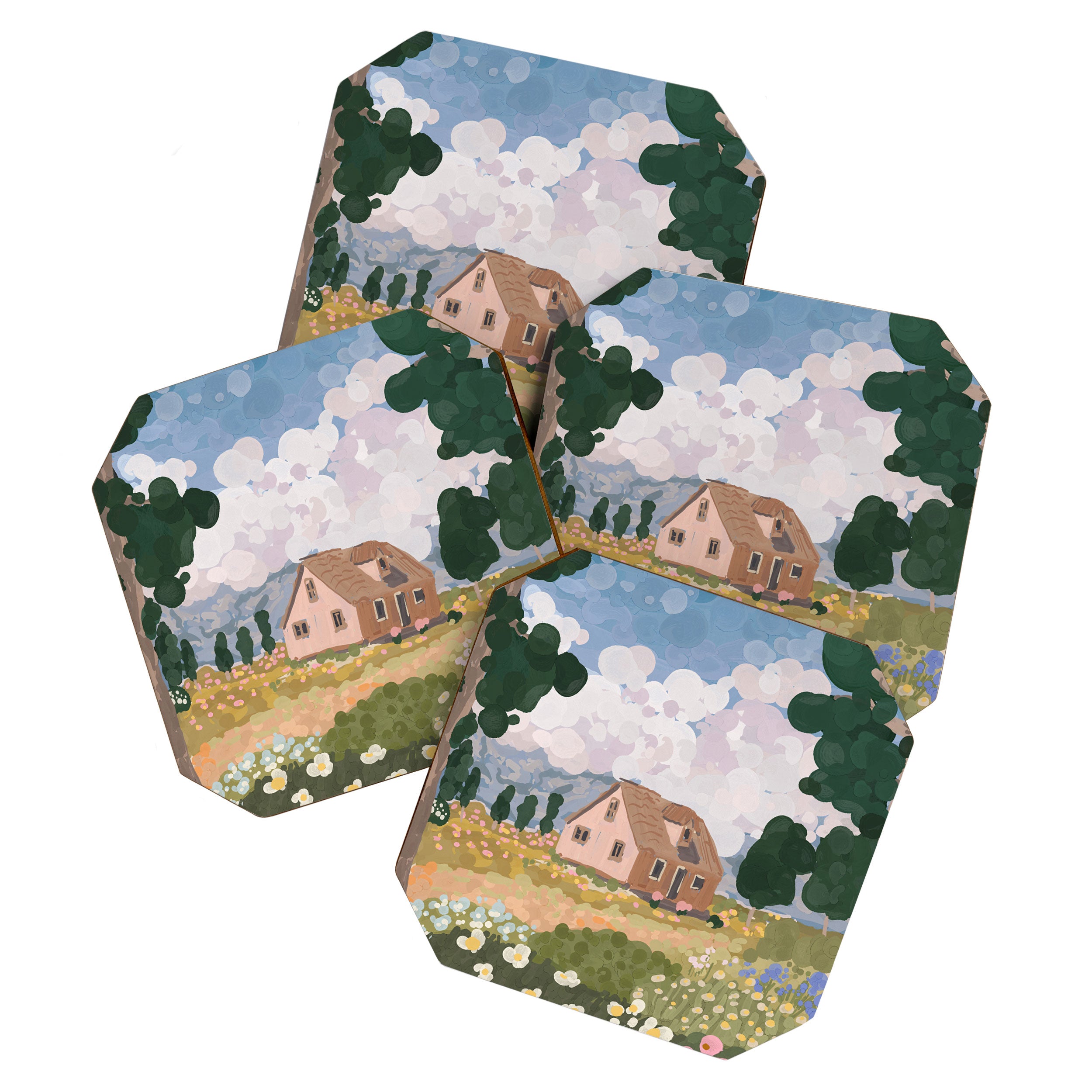 Countryside Cottage in Bloom Coaster Gallery Image 1