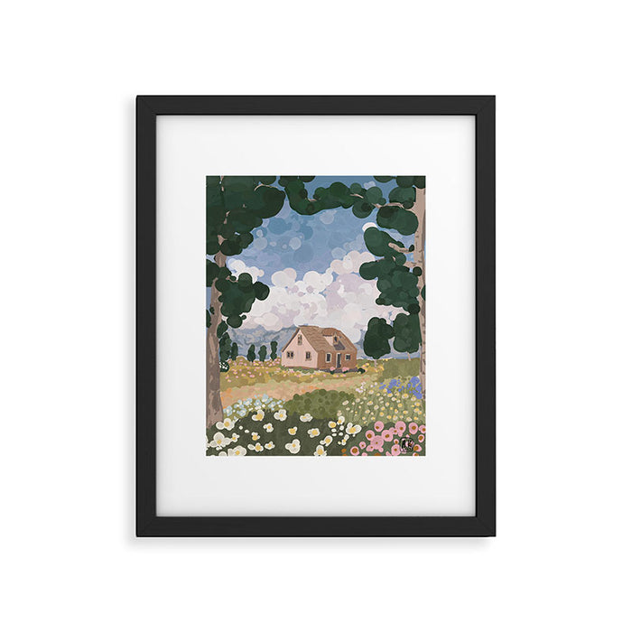 Countryside Cottage in Bloom Framed Art Print Gallery Image 1