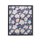 Cream Burgundy Blue Floral  Framed Canvas Print Gallery Image 8