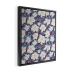 Cream Burgundy Blue Floral  Framed Canvas Print Gallery Image 2