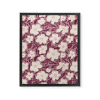 Cream Burgundy Floral Pattern Framed Canvas Print Gallery Image 8