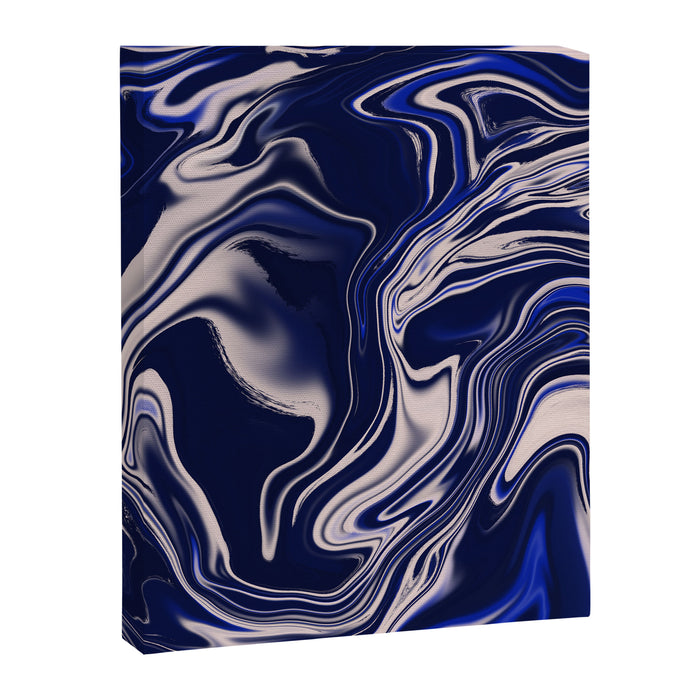 Dark blue marbled art Canvas Print Gallery Image 1