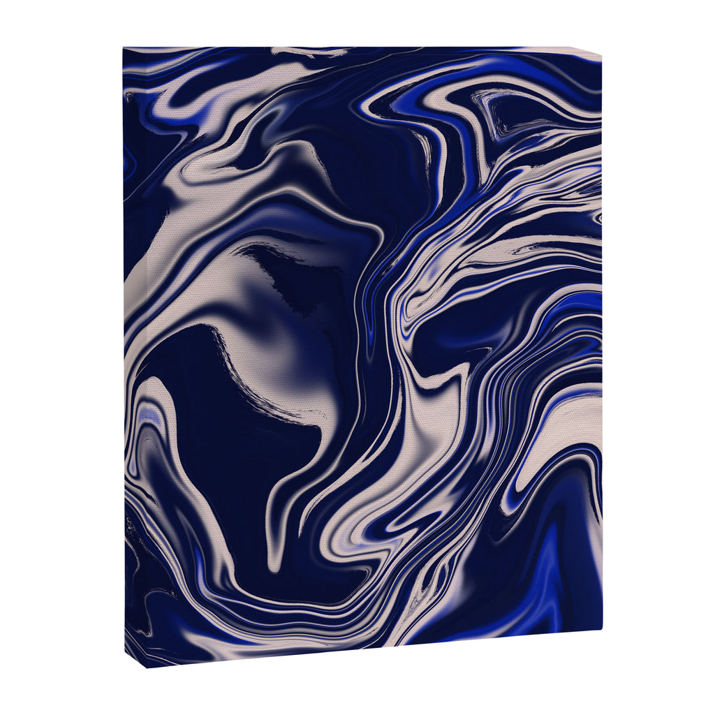 Dark blue marbled art Canvas Print Gallery Image 8