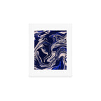 Dark blue marbled art Art Print Gallery Image 1