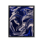 Dark blue marbled art Framed Canvas Print Gallery Image 8