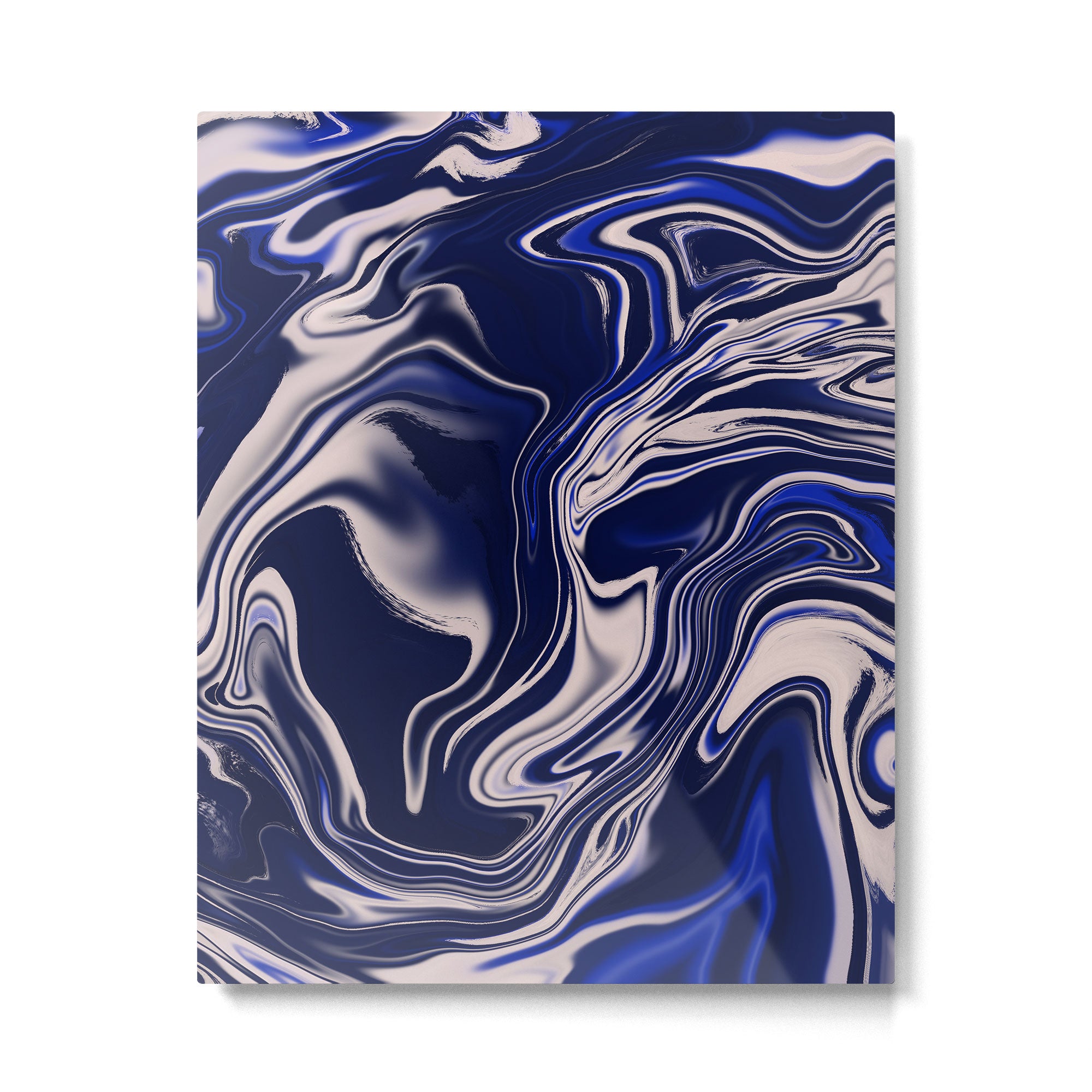 Dark blue marbled art Metal Print Gallery Image 6