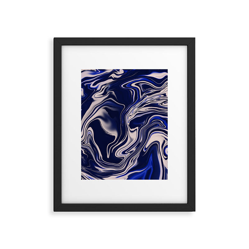 Dark blue marbled art Framed Art Print Gallery Image 6