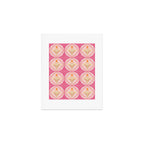 Delicate Floral Mandala Pattern in Pink and Peach Hues Art Print Gallery Image 1