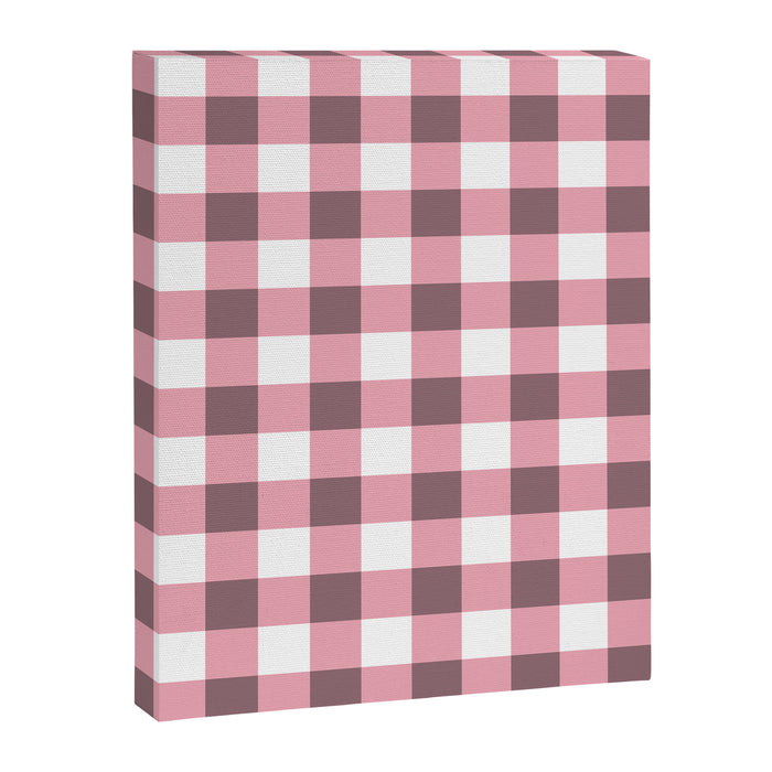 Dusty Pink Gingham Check Canvas Print Gallery Image 1