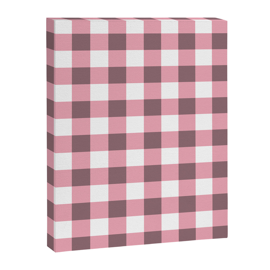Dusty Pink Gingham Check Canvas Print Gallery Image 8