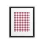 Dusty Pink Gingham Check Framed Art Print Gallery Image 6