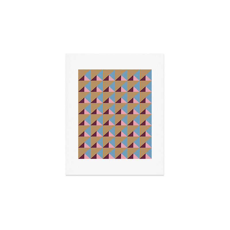 Earthy Geometric Triangle Pattern  Art Print Gallery Image 1