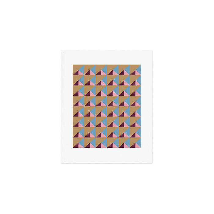Earthy Geometric Triangle Pattern  Art Print Gallery Image 1