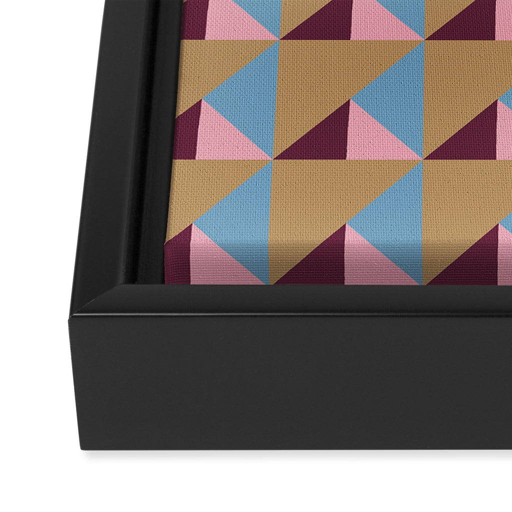 Earthy Geometric Triangle Pattern  Framed Canvas Print Gallery Image 3