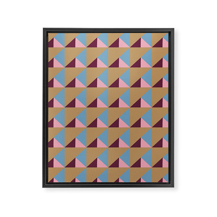 Earthy Geometric Triangle Pattern  Framed Canvas Print Gallery Image 1