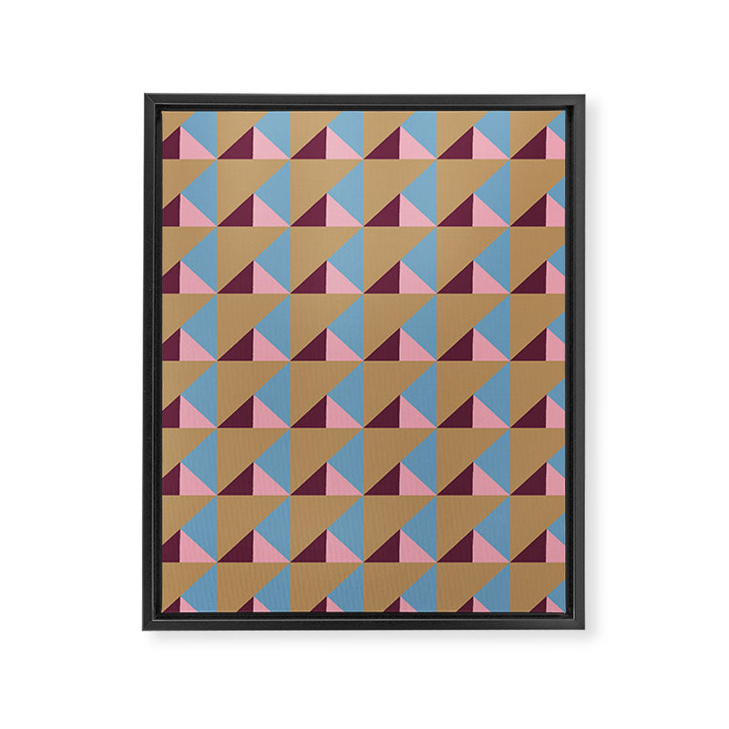 Earthy Geometric Triangle Pattern  Framed Canvas Print Gallery Image 8