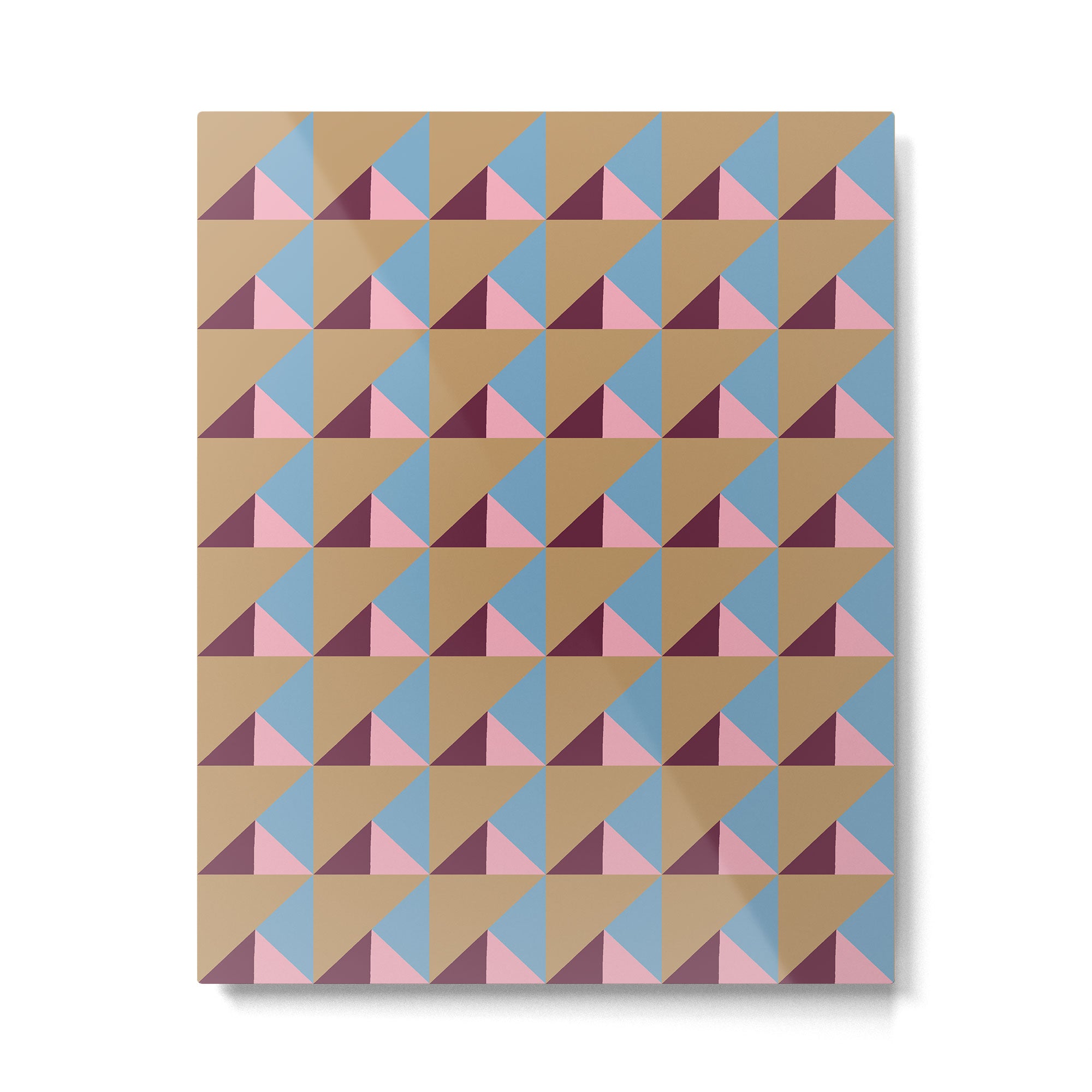Earthy Geometric Triangle Pattern  Metal Print Gallery Image 6