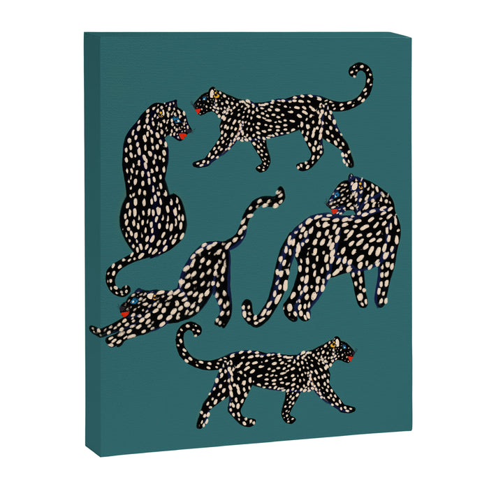 Elegant black leopards  Canvas Print Gallery Image 1