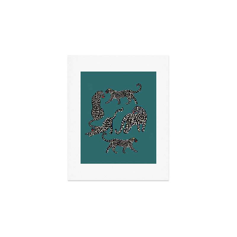 Elegant black leopards  Art Print Gallery Image 1