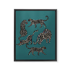 Elegant black leopards  Framed Canvas Print Gallery Image 8