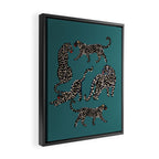 Elegant black leopards  Framed Canvas Print Gallery Image 2