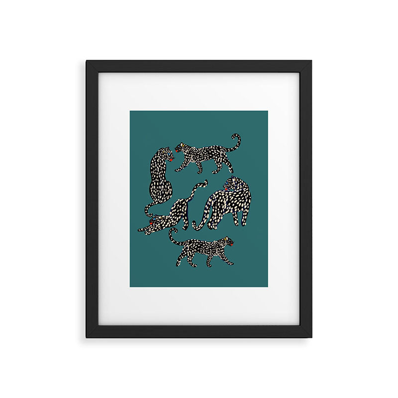 Elegant black leopards  Framed Art Print Gallery Image 6