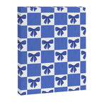 Elegant Blue Bow Checkerboard Pattern - Perfect for Winter and Holiday Themes Canvas Print Gallery Image 8