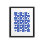 Elegant Blue Bow Checkerboard Pattern - Perfect for Winter and Holiday Themes Framed Art Print Gallery Image 6