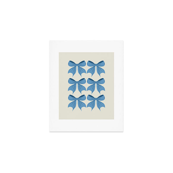 Elegant Blue Bow Pattern A Classic and Stylish Design Art Print Gallery Image 1