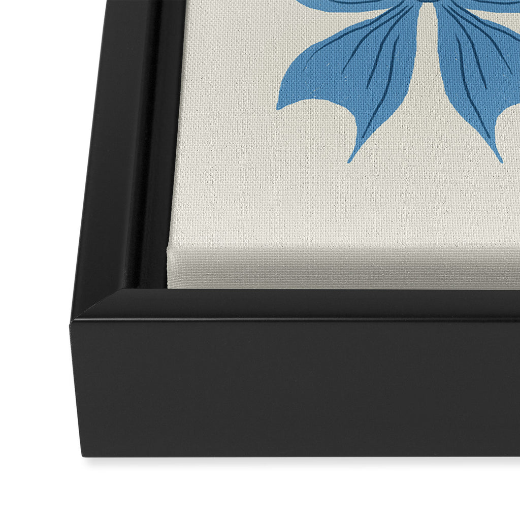 Elegant Blue Bow Pattern A Classic and Stylish Design Framed Canvas Print Gallery Image 3